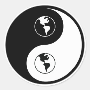 Yin Yang Wereldheerschappij Ronde Sticker