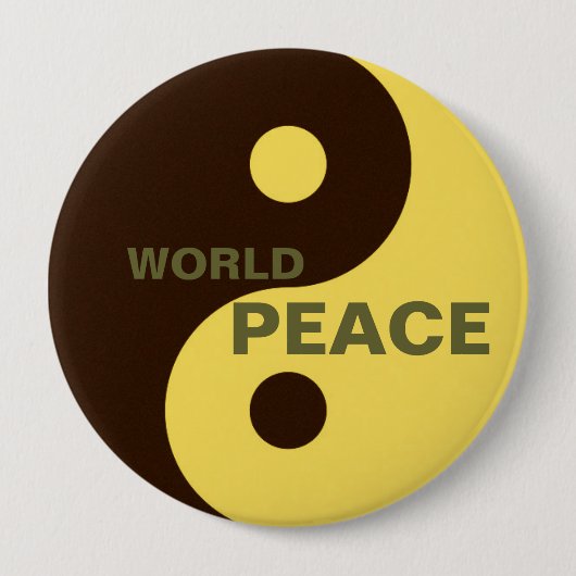 yin yang wereldvrede ronde button 4,0 cm (Voorkant)