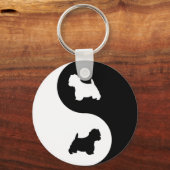 Yin Yang Westie Sleutelhanger (Voorkant)
