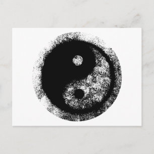 Yin Yang White Black Art Gibney The MUSEUM Zazzle Briefkaart