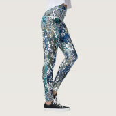 Yin Yang White Dragon Flower Leggings (Rechts)