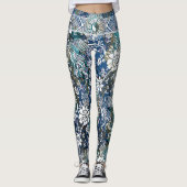 Yin Yang White Dragon Flower Leggings (Voorkant)