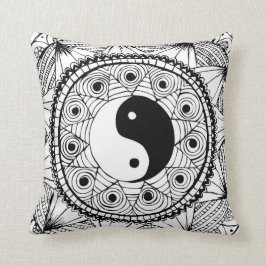 Yin & Yang White Kussen