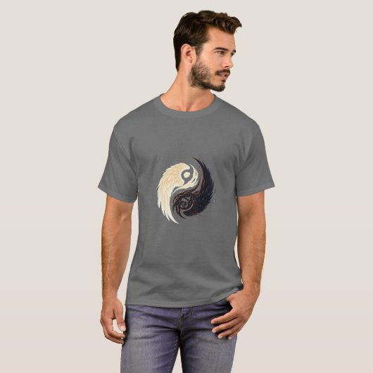 Yin-Yang Wing Emblem T-Shirt – Dark Fantasy (Voorkant volledig)