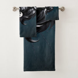 Yin Yang Wolven. Bad Handdoek