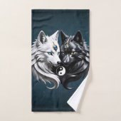 Yin Yang Wolven. Bad Handdoek (Handdoek)