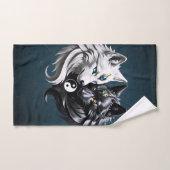 Yin Yang Wolven. Bad Handdoek (Handdoek)