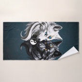 Yin Yang Wolven. Badhanddoek (Badhanddoek)
