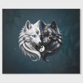 Yin Yang Wolven. Cadeaupapier (Vlak)