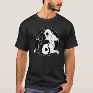 Yin Yang Wolven Dier Spirituele Yoga T-shirt