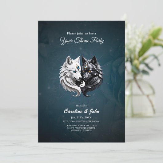 Yin Yang Wolven. Kaart (Staand voorkant)