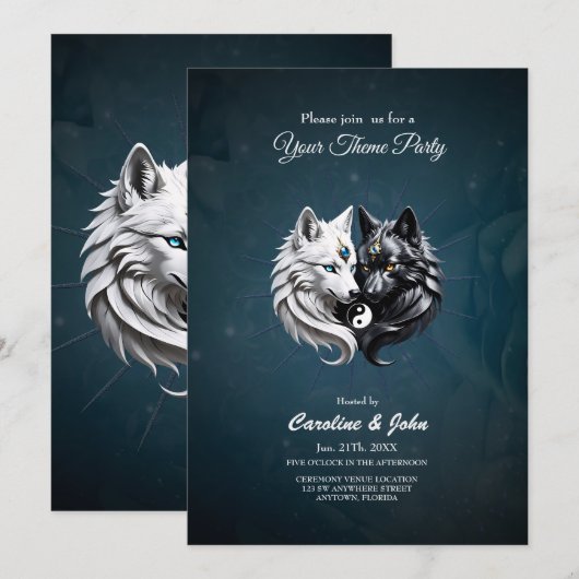 Yin Yang Wolven. Kaart (Voorkant / Achterkant)