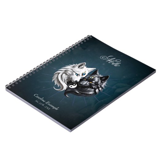 Yin Yang Wolven. Notitieboek (Linkerzijde)