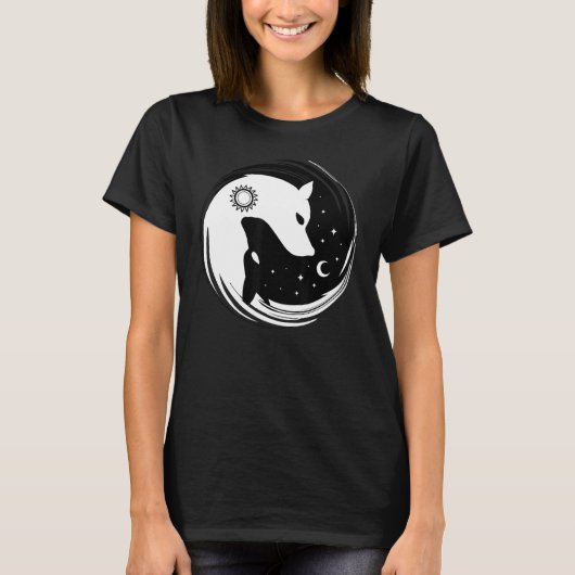 Yin Yang Wolves Gift Wolf T-shirt (Voorkant)