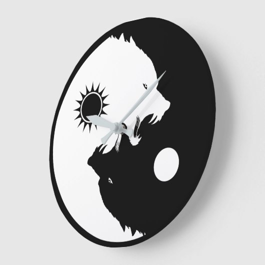 Yin Yang Wolves Grote Klok (Hoek)