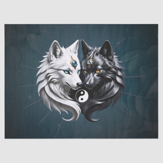 Yin Yang Wolves Tissuepapier (Voorkant)