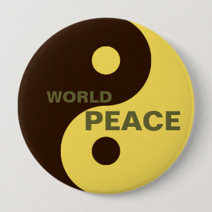 yin yang world peace pinback ronde button 4,0 cm