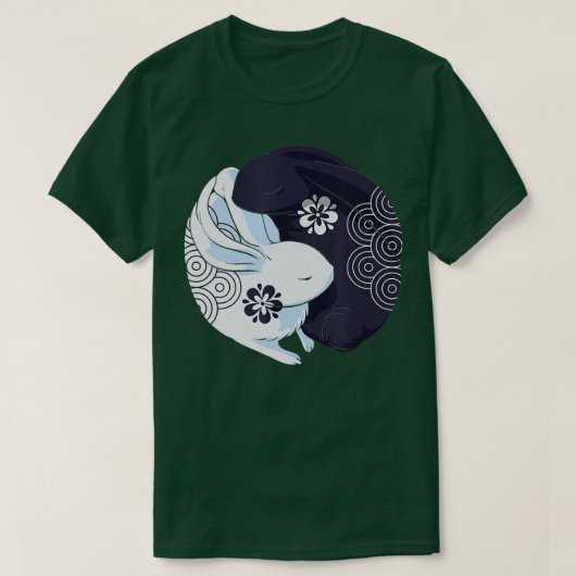 Yin Yang Year of the Rabbit Happy Chinese Nieuwjaa T-shirt (Design voorkant)