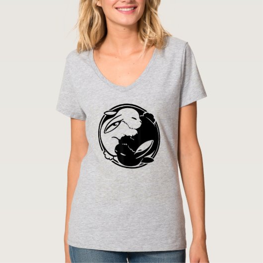 Yin Yang Year of the Rabbit Happy Chinese Nieuwjaa T-shirt (Voorkant)