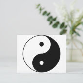 Yin Yang Ying Taoism Sign Chinese Taijitu Black Briefkaart (Staand voorkant)