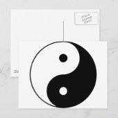 Yin Yang Ying Taoism Sign Chinese Taijitu Black Briefkaart (Voorkant / Achterkant)