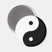 Yin Yang Ying Taoism Sign Chinese Taijitu Black Magneet (Voorkant / Achterkant)