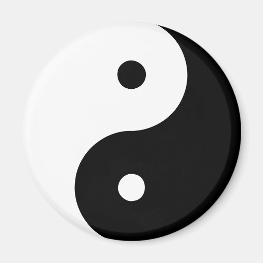 Yin Yang Ying Taoism Sign Chinese Taijitu Black Magneet (Voorkant)