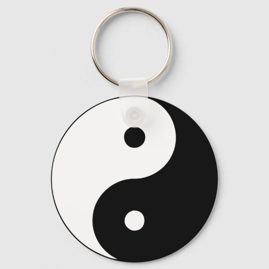 Yin Yang Ying Taoism Sign Chinese Taijitu Black Sleutelhanger (Voorkant)