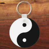 Yin Yang Ying Taoism Sign Chinese Taijitu Black Sleutelhanger (Voorkant)
