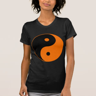 Yin Yang Ying Taoism Sign Chinese Taijitu Oranje T-shirt