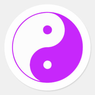 Yin Yang Ying Taoism Sign Chinese Taijitu Paars Ronde Sticker