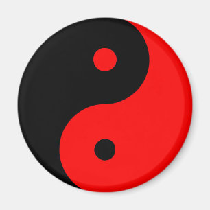 Yin Yang Ying Taoism Sign Chinese Taijitu Red Magneet