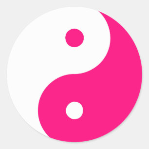 Yin Yang Ying Taoism Sign Chinese Taijitu roze Ronde Sticker