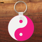 Yin Yang Ying Taoism Sign Chinese Taijitu roze Sleutelhanger (Voorkant)