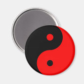 Yin Yang Ying Taoïsme Teken Chinees Taijitu Rood Magneet (Voorkant / Achterkant)