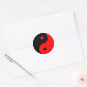 Yin Yang Ying Taoïsme Teken Chinees Taijitu Rood Ronde Sticker (Envelop)