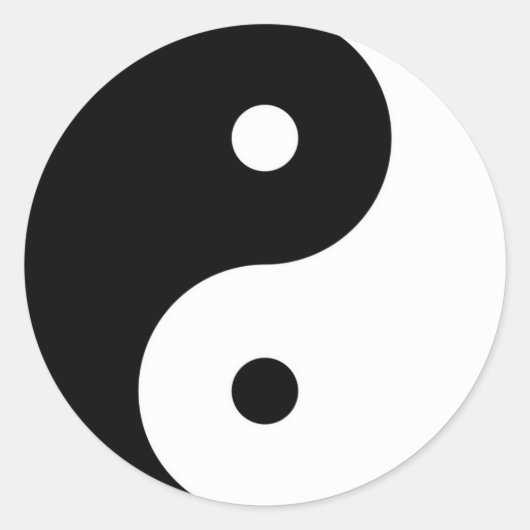 yin yang yoga symbool ronde sticker (Voorkant)