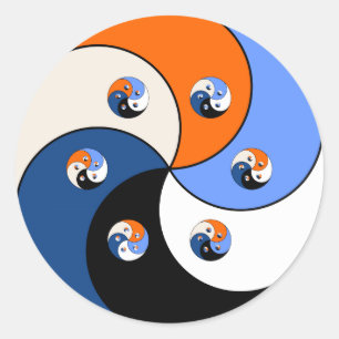 Yin Yang Yong 6 Ronde Sticker