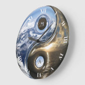 Yin Yang Zee Mountains met jouw monogram Grote Klok (Hoek)