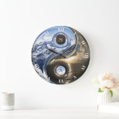 Yin Yang Zee Mountains met jouw monogram Grote Klok (Huis)