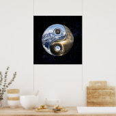 Yin Yang Zee Mountains met jouw monogram Poster (Keuken)
