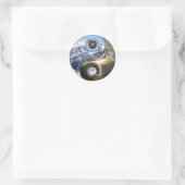 Yin Yang Zee Mountains met jouw monogram Ronde Sticker (Tas)