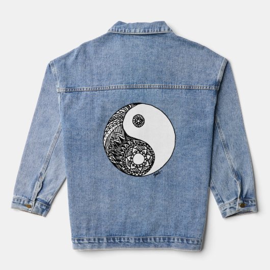 Yin Yang Zen Art Denim Jacket (Achterkant)