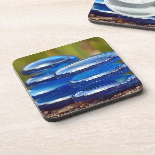 Yin Yang Zen Balance Blue Stones Beverage Coaster Bier Onderzetter (Linkerzijde)