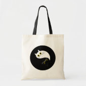 YIN YANG Zen Cat Herbruikbare Canvas tas (Voorkant)