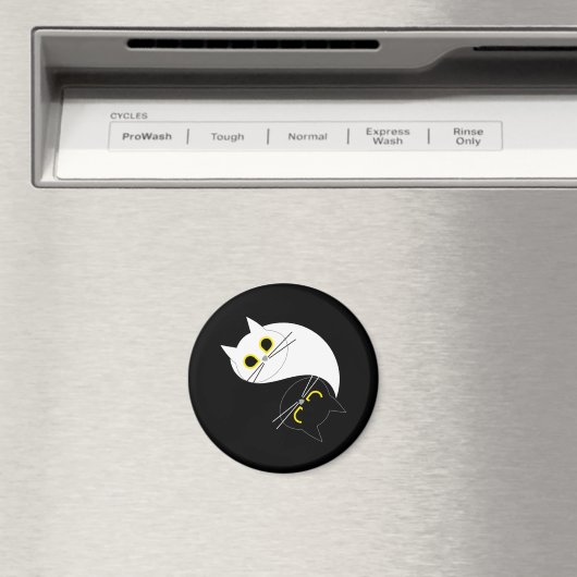 YIN YANG Zen Cat Magnet (Insitu (Vaatwasser))