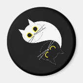 YIN YANG Zen Cat Magnet (Voorkant)