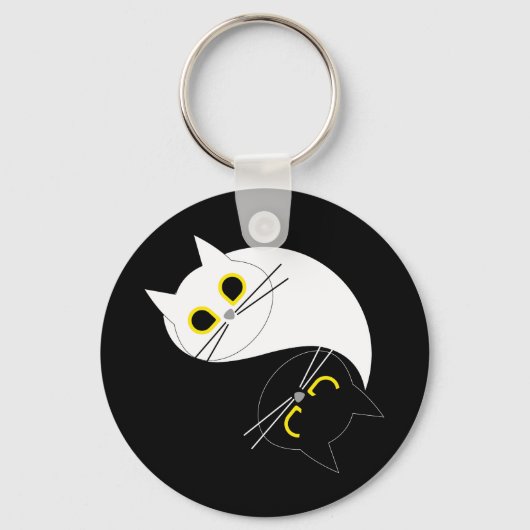 YIN YANG Zen Cat sleutelhanger (Voorkant)