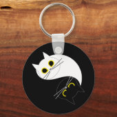 YIN YANG Zen Cat sleutelhanger (Voorkant)