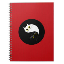 Yin Yang Zen Cat Spiral Notitieboek